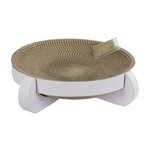 KERBL Corbeille griffoir Platinum 35x35x10cm, avec Catnip, blanc