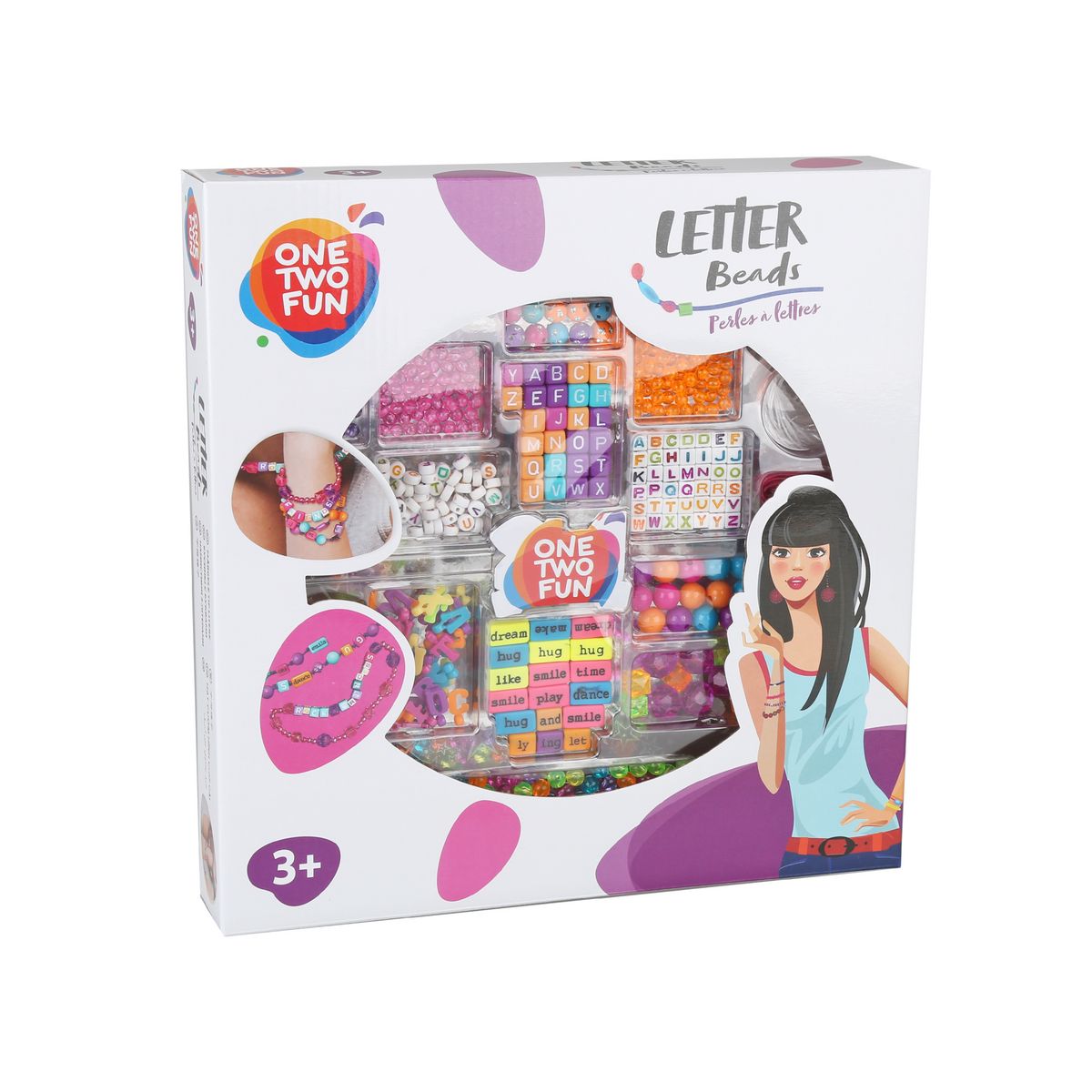 One Two Fun Coffret bijoux à personnaliser avec perles à lettres