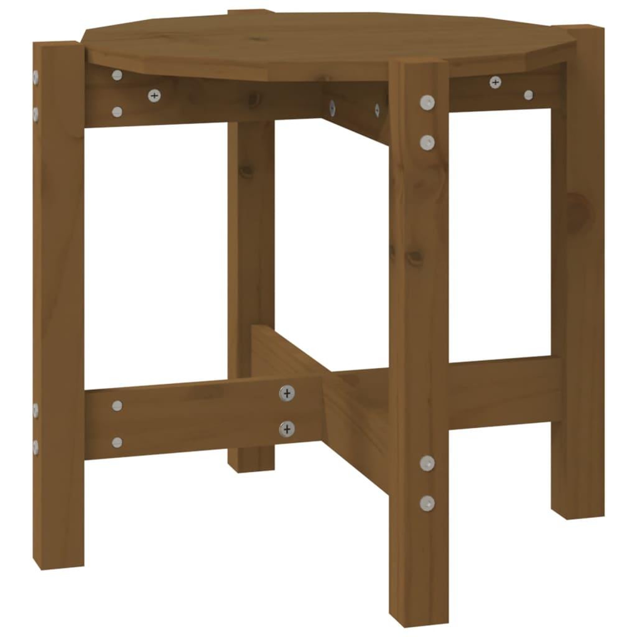 Voir la diapositive 2 : VIDAXL Table basse Marron miel Ø 52,5x45 cm Bois massif de pin