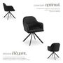 Voir la diapositive 3 : tectake Chaise pivotante en velours rembourrée noir/noir Lot de 4