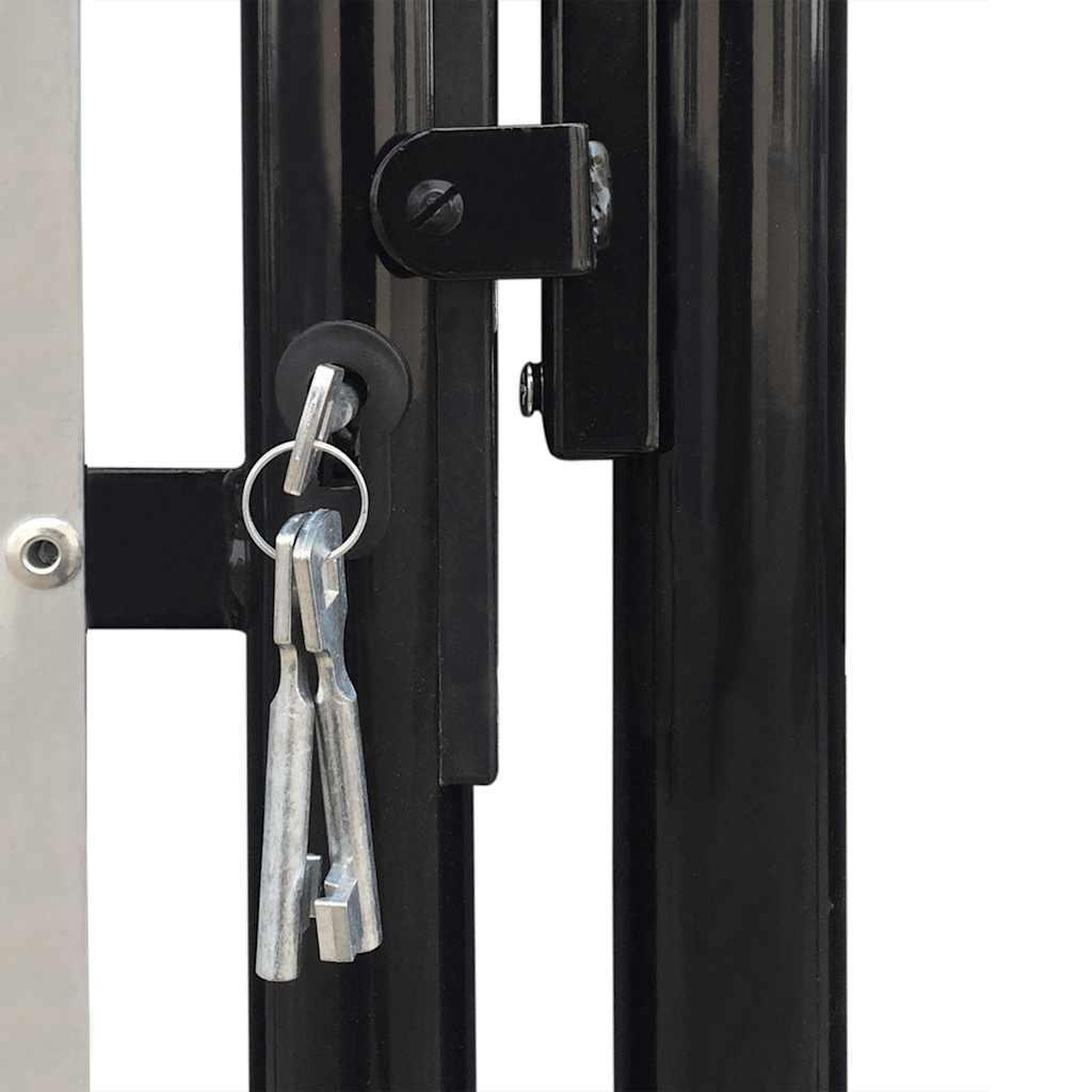 Voir la diapositive 4 : VIDAXL Portail de cloture noir a une porte 100x125 cm