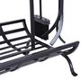 Voir la diapositive 5 : OUTSUNNY Serviteur de cheminée - porte bûches - range bûches multi accessoires dim. 45L x 40l x 78H cm métal noir