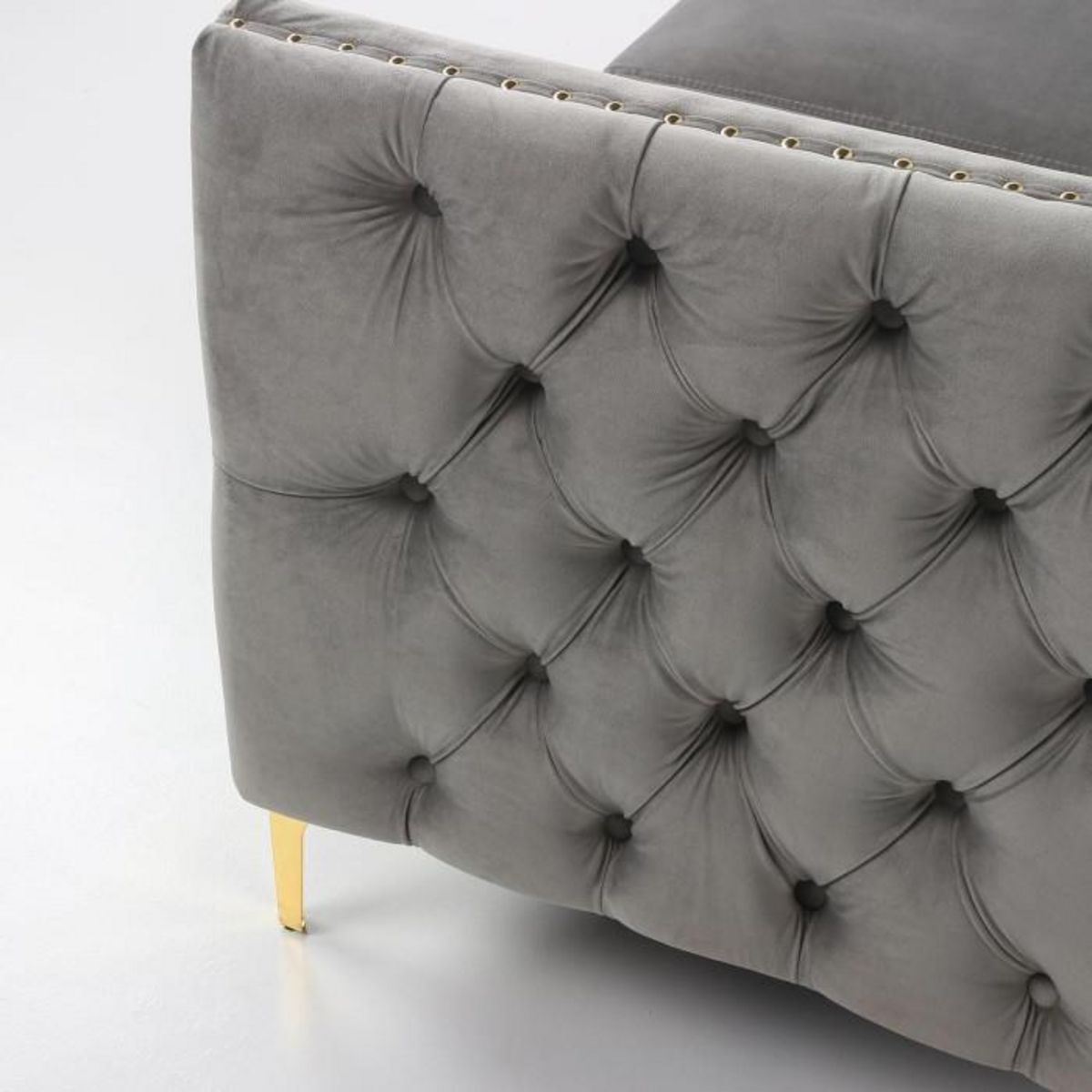 Paris Prix Canapé 3 Places en Velours  Suez  204cm Argent