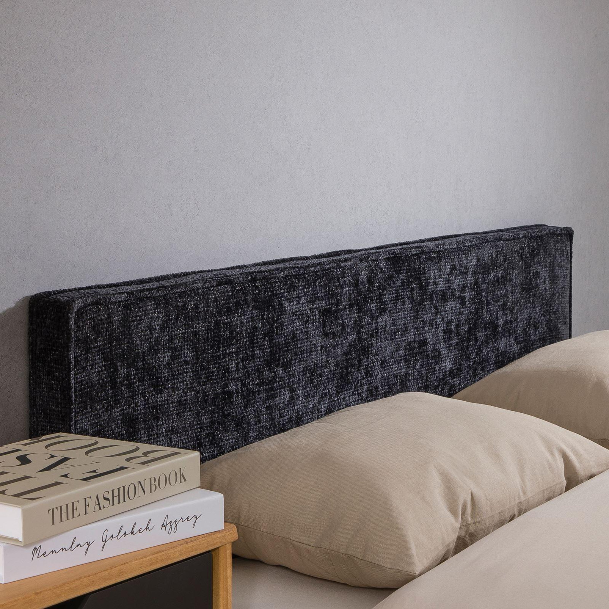 Voir la diapositive 6 : IDIMEX Tête de lit elowa 160 sur pieds, en tissu