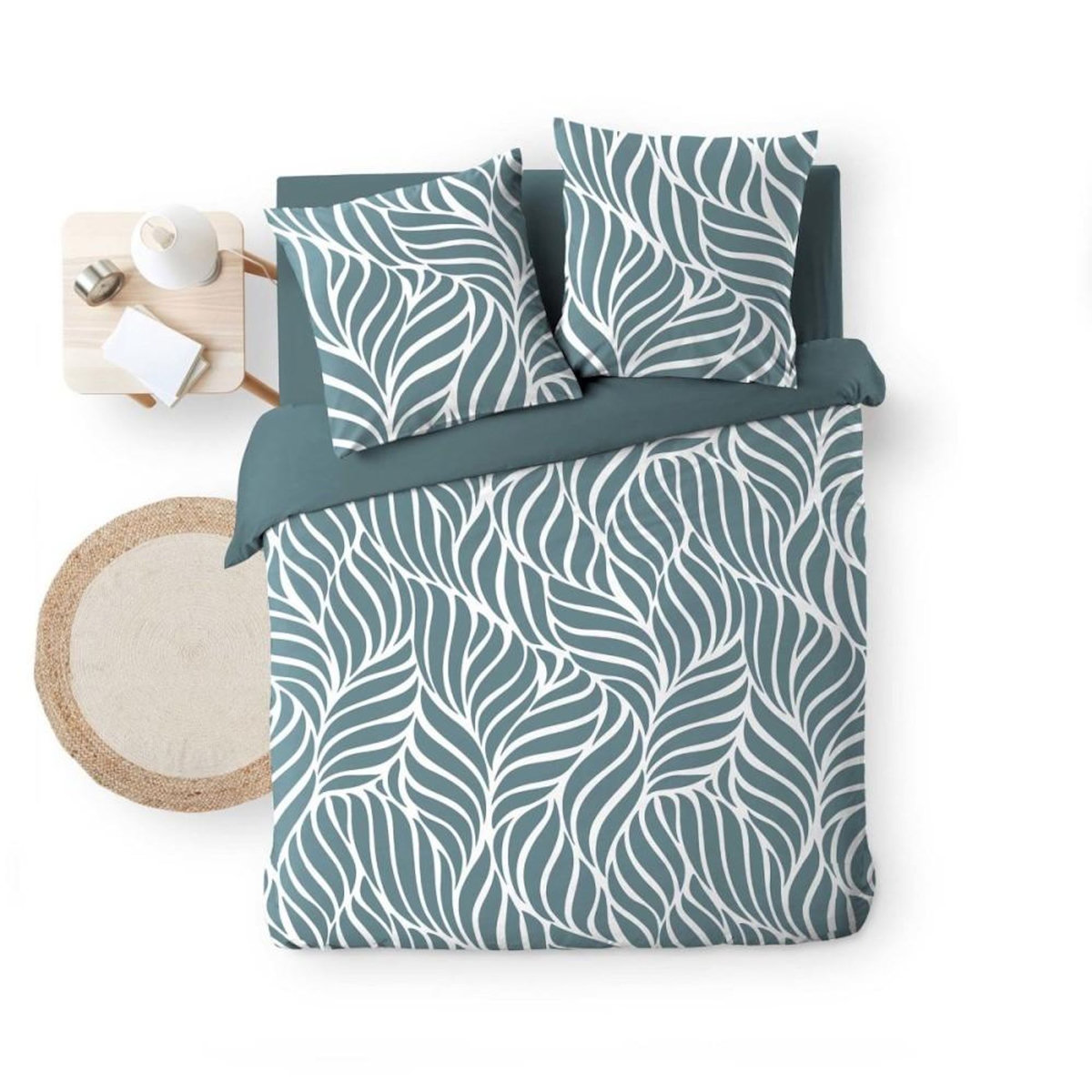 Douceur d'Intérieur Housse de couette 240x220 + 2 taies 100% coton 57fils