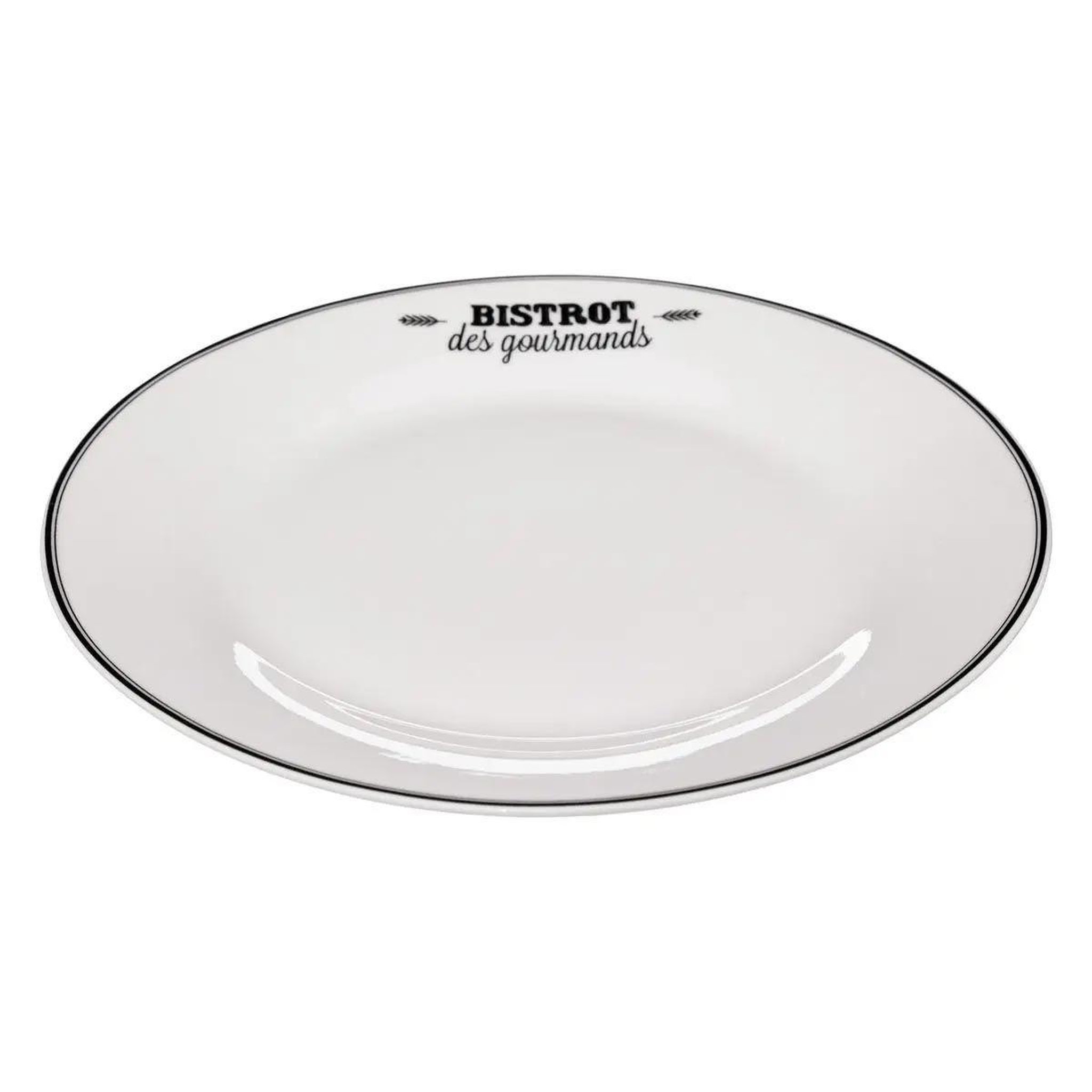 Voir la diapositive 2 : SECRET DE GOURMET Lot de 6 assiettes à dessert  bistrot  20cm blanc