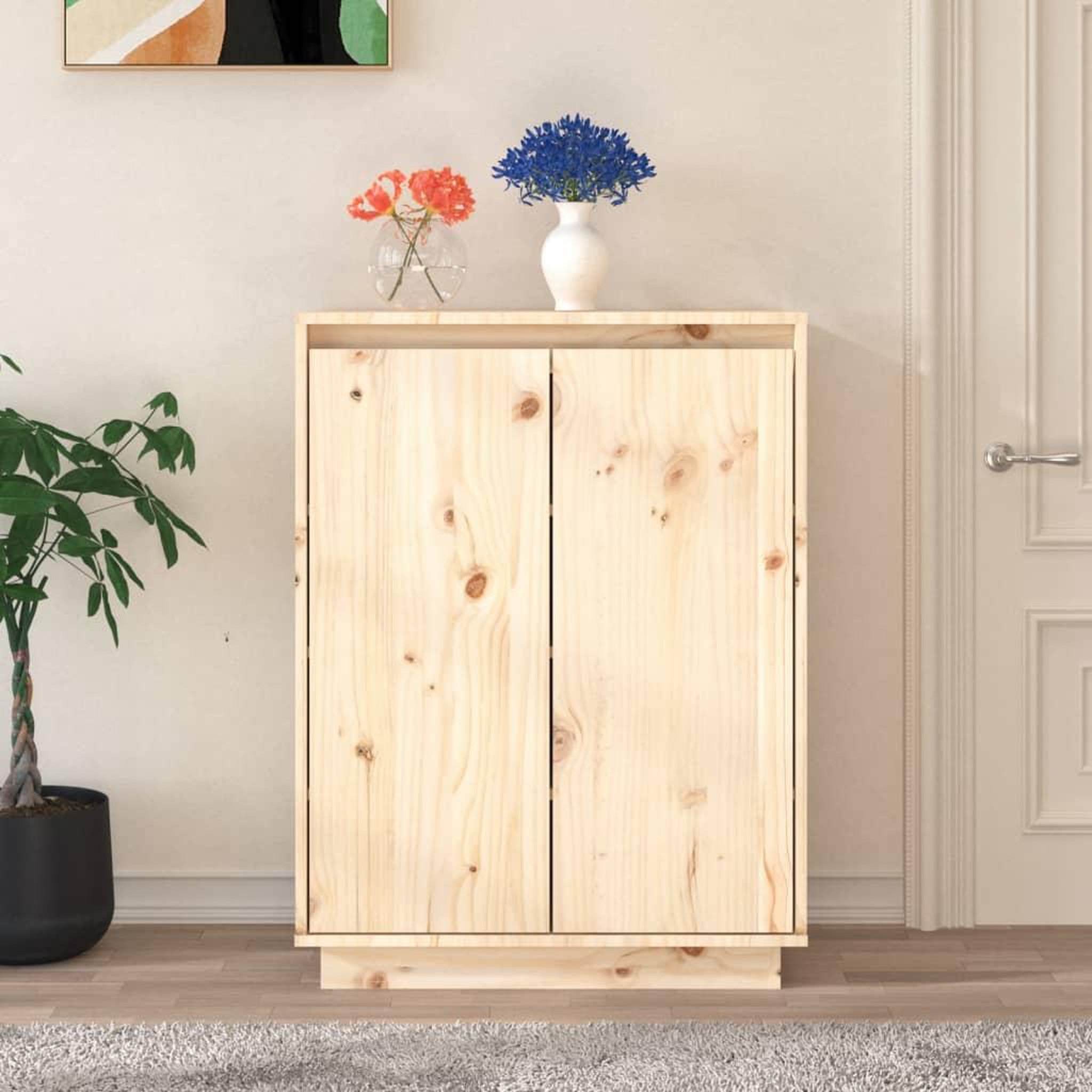 Voir la diapositive 1 : VIDAXL Armoire a chaussures 60x35x80 cm Bois de pin massif