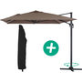 Voir la diapositive 1 : Habitat et Jardin Parasol jardin déporté Alu  Sun 4  - Rectangle - 3 x 4 m + Housse de protection - Taupe