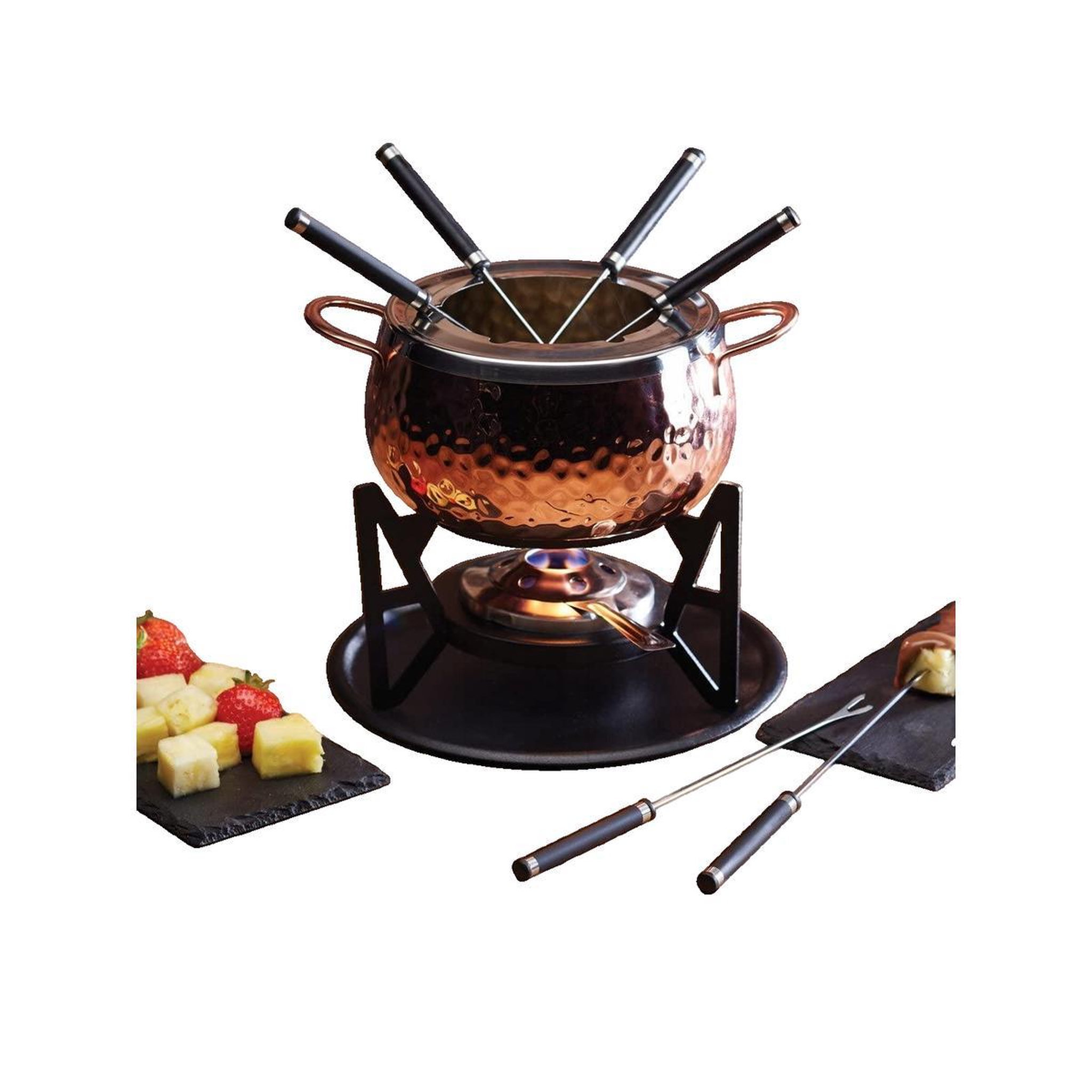Voir la diapositive 3 : Artesania Ensemble de fondue artesa classique cuivre martelé