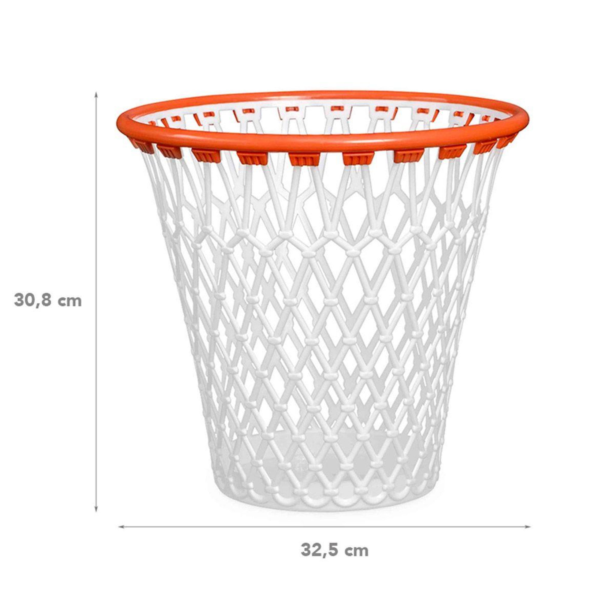 Voir la diapositive 2 : DE FAUGERES Corbeille à papier  basketball  32cm blanc