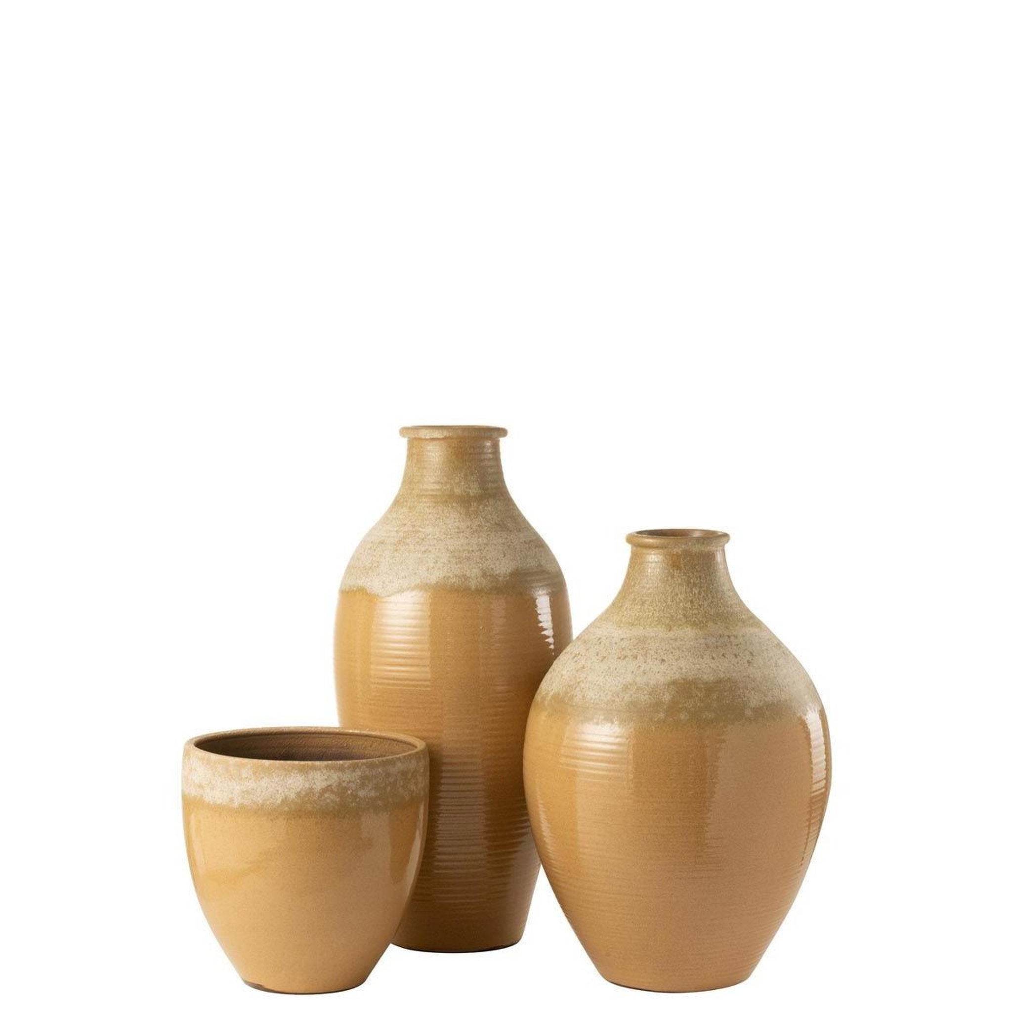Voir la diapositive 2 : J-LINE Vase design  camel envoutant  83cm brun clair