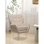 Voir la diapositive 2 : Habitat et Jardin Fauteuil en velours  Austin  - 79 x 71 x 79.5 cm - Beige