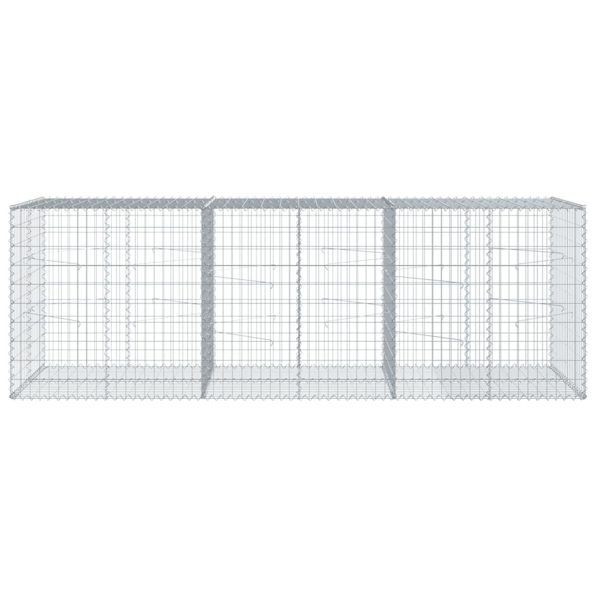 Voir la diapositive 3 : VIDAXL Panier gabion avec couvercle 300x100x100 cm fer galvanise