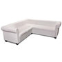 Voir la diapositive 2 : VIDAXL Canape d'angle Chesterfield 5 plc Cuir artificiel Blanc