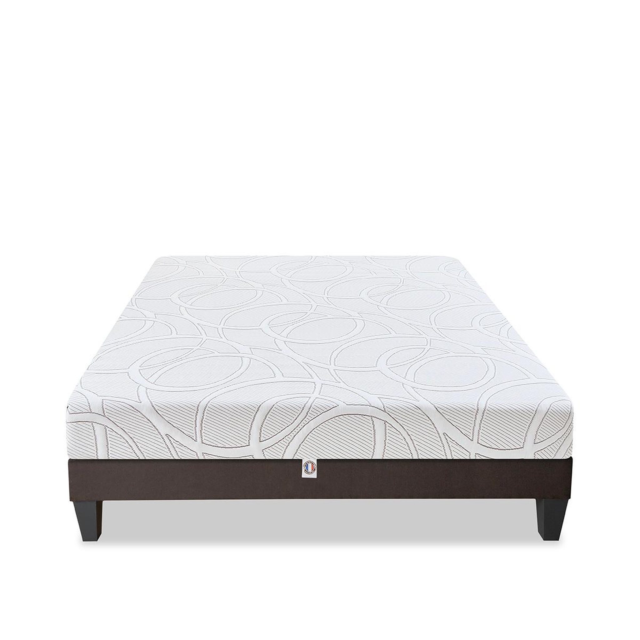Voir la diapositive 1 : OLYMPE LITERIE Olympe literie | ensemble eupraxie | matelas mémoire de forme + sommier bois