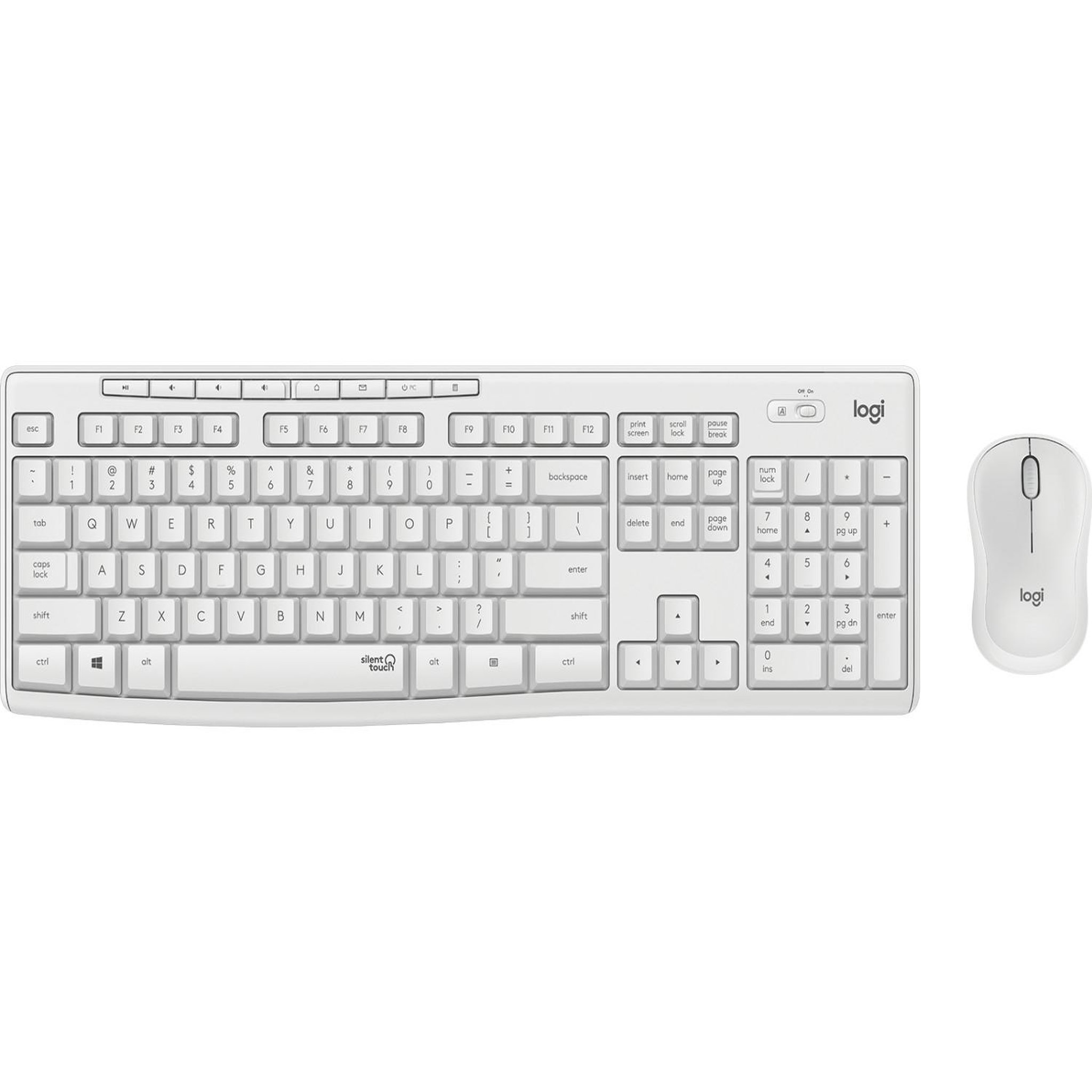 Logitech Logitech mk295 silent wireless combo clavier souris incluse usb qwerty italien blanc