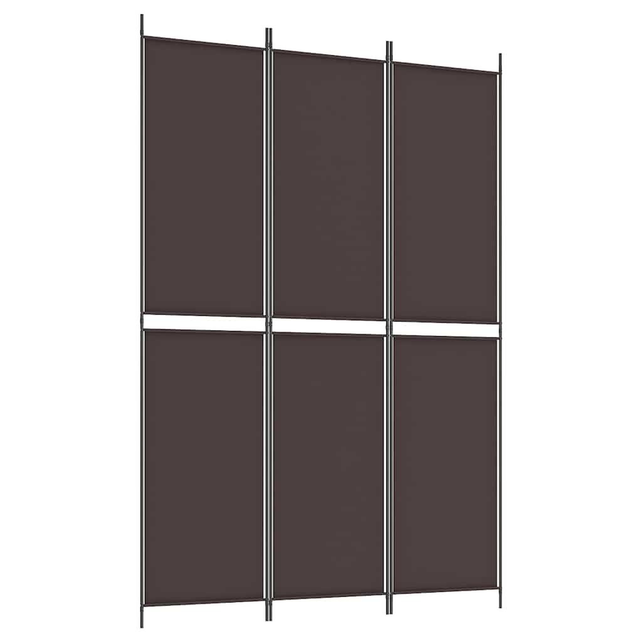 VIDAXL Cloison de separation 3 panneaux Marron 150x220 cm Tissu