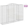 Voir la diapositive 2 : VIDAXL Paniers a gabions arques 10 pcs 300x50x200/220 cm Fer galvanise