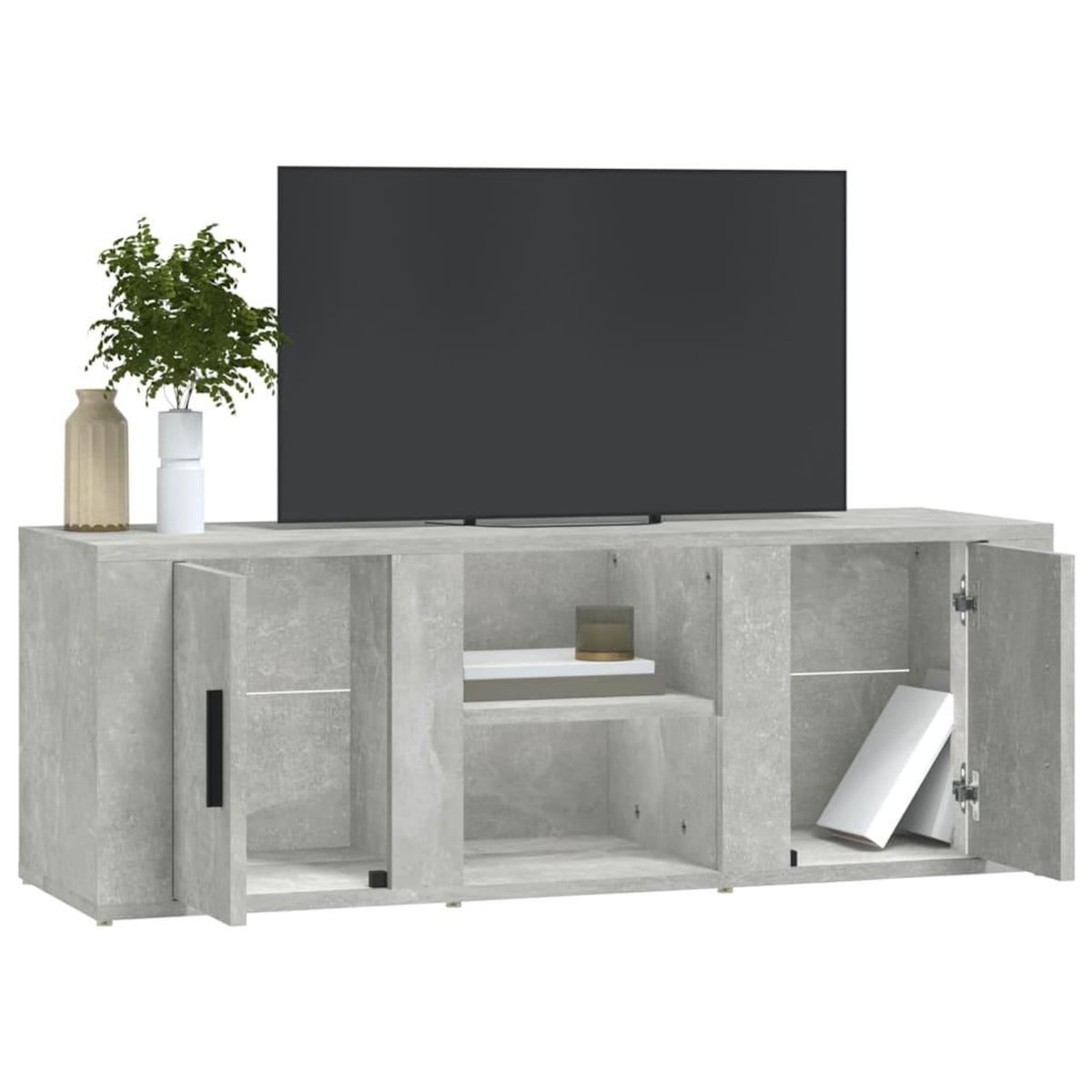 VIDAXL Meuble TV Gris beton 100x31,5x35 cm Bois d'ingenierie