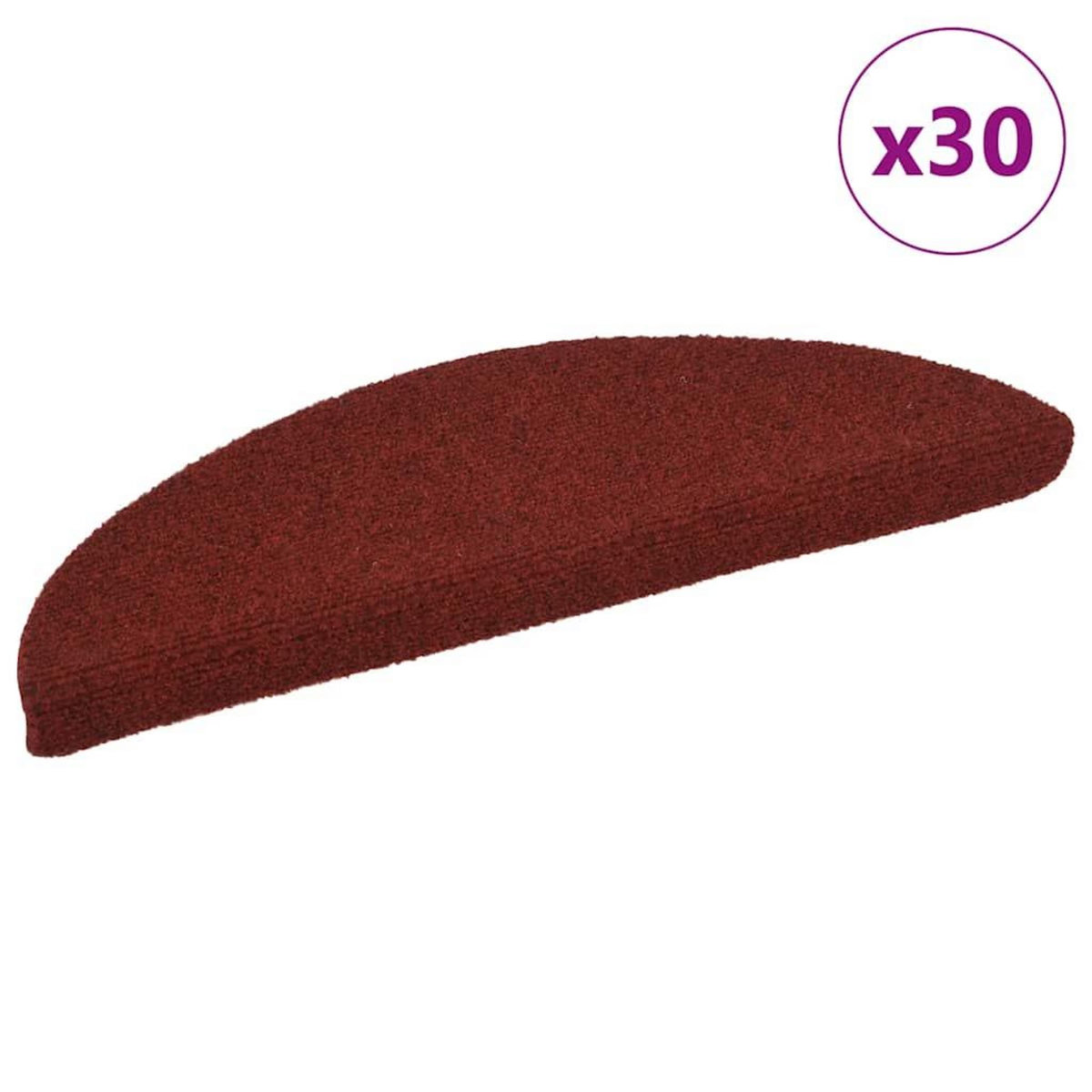 VIDAXL Tapis d'escalier autocollants 30 pcs rouge 56x17x3 cm