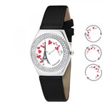 SC CRYSTAL Montre Alysson Tour Eiffel à mouvement tournant SC Crystal ornée de Cristaux scintillants