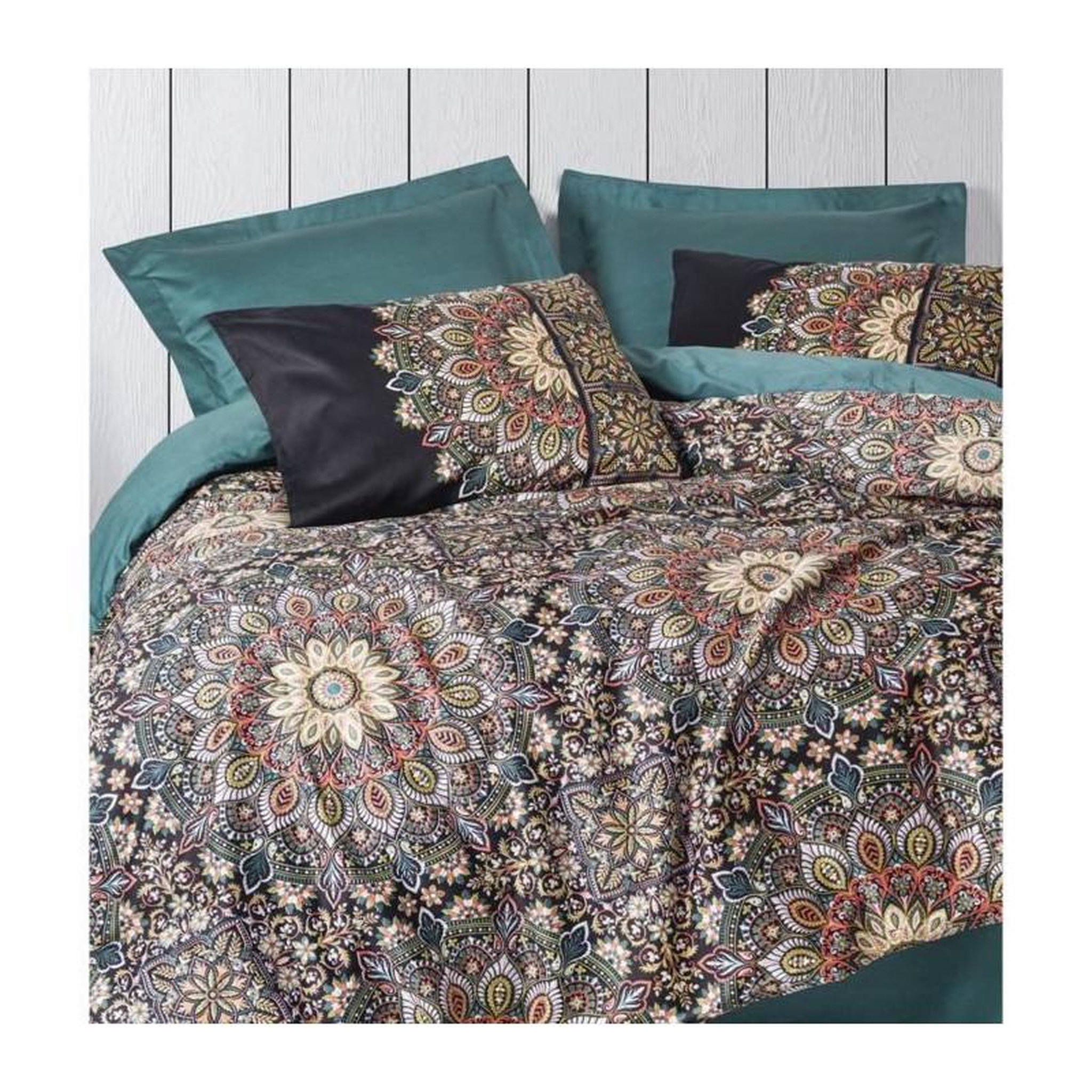 Voir la diapositive 4 : GENERIQUE Parure de lit - 129CTN63971 - 1 housse de couette 220 x 240 cm + 2 taies d'oreiller 60 x 60 cm - Satiné 100% coton - Essence