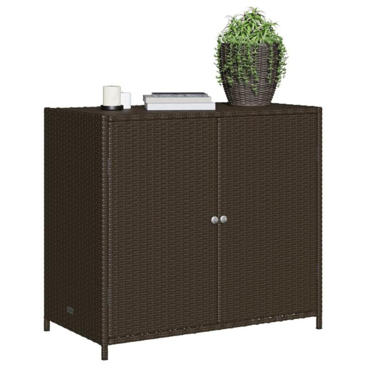 VIDAXL Armoire de rangement de jardin marron 83x45x76cm résine tressée