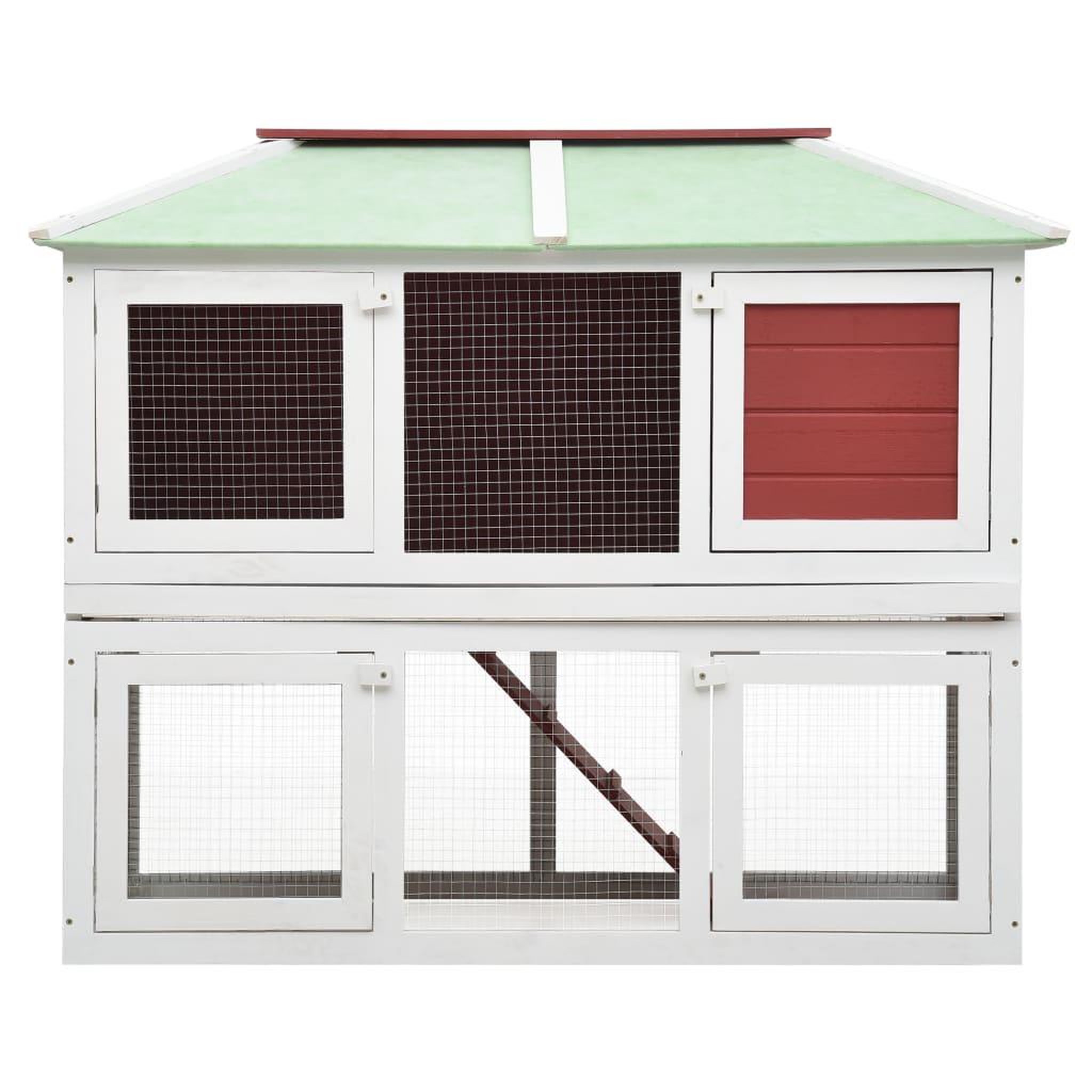 Voir la diapositive 2 : VIDAXL Cage double pour animaux Rouge Bois