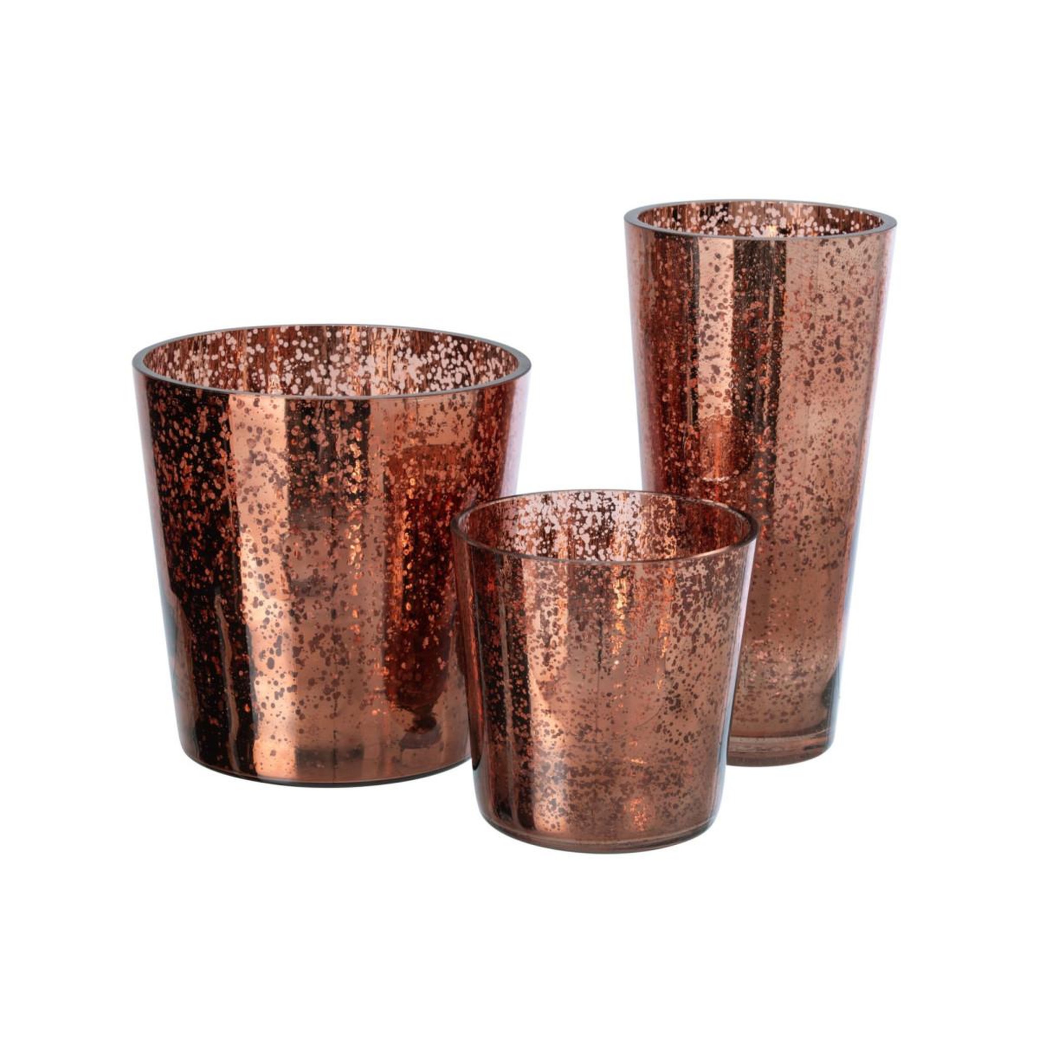 Voir la diapositive 4 : J-LINE Photophore design en verre  ember  30cm marron
