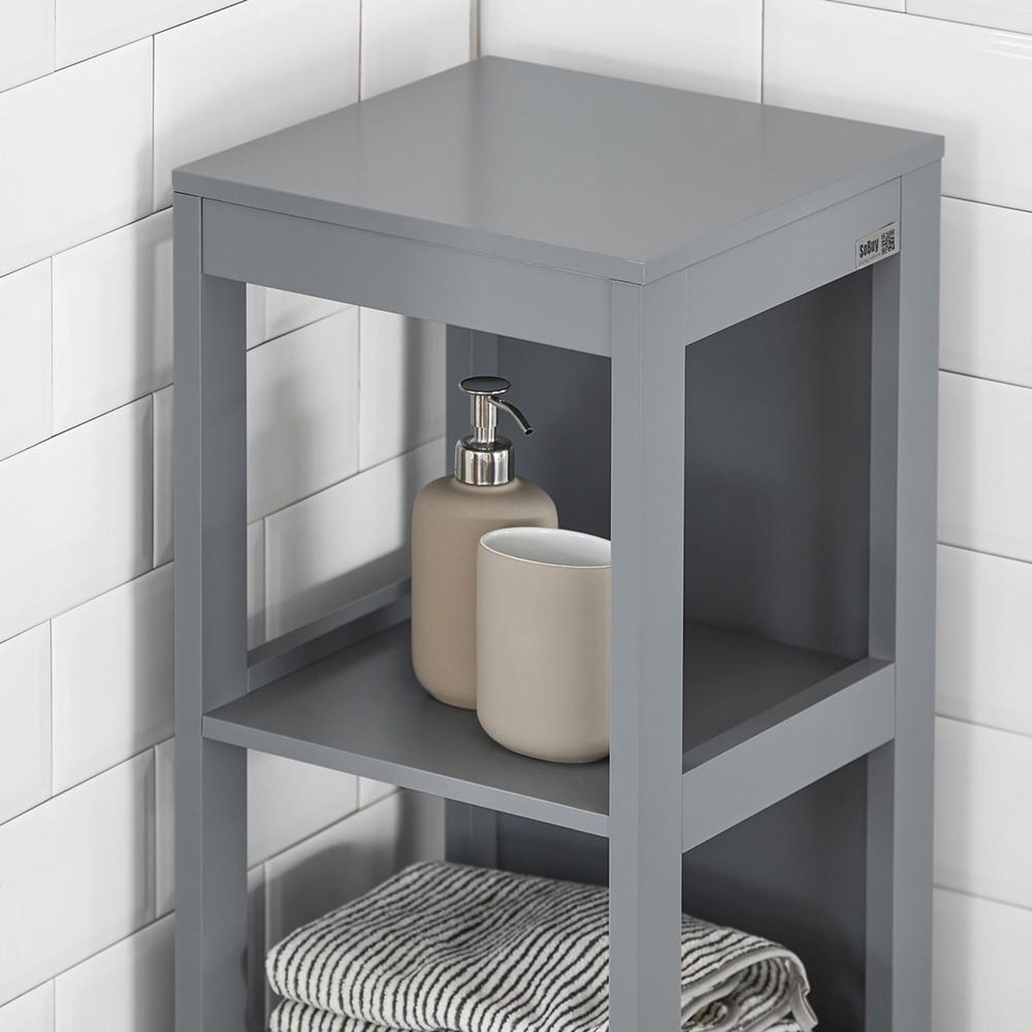 Voir la diapositive 6 : SOBUY SoBuy - Colonne De Salle De Bain à deux tiroirs - Moderne - FRG126