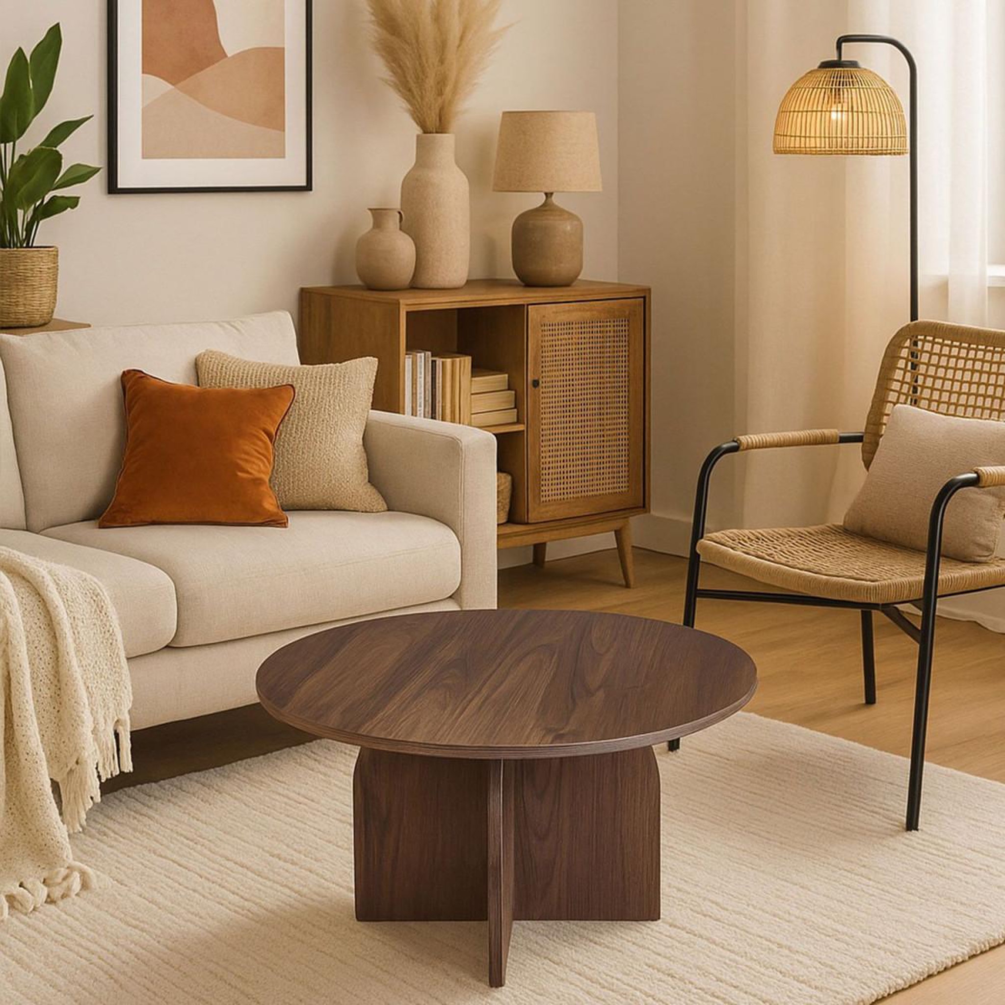 Voir la diapositive 5 : Paris Prix Table basse ronde  mindy  80cm marron
