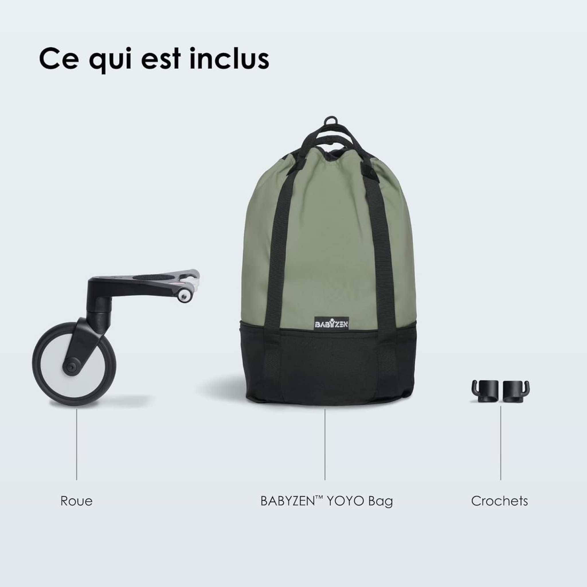 Voir la diapositive 2 : STOKKE Sac BABYZEN YOYO - couleur Olive