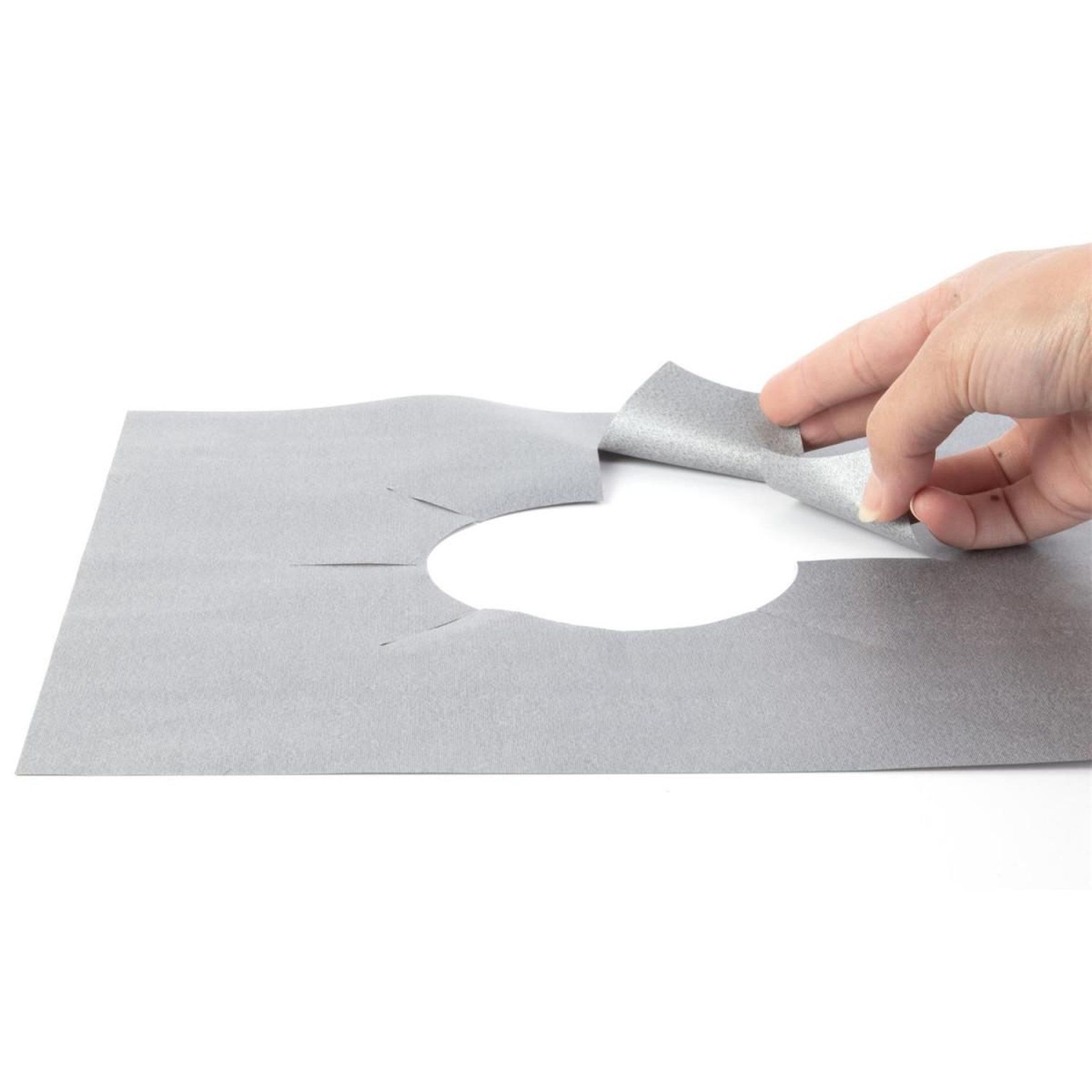 Voir la diapositive 2 : Je cherche une idee Lot de 4 feuilles de protection  gazinière  27cm gris