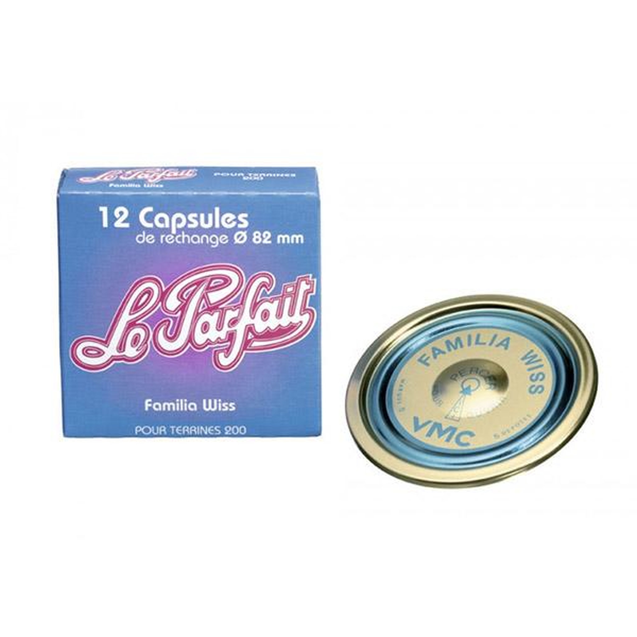 Le parfait Lot de 12 capsules pour bocaux à terrine 8.2cm - 610077