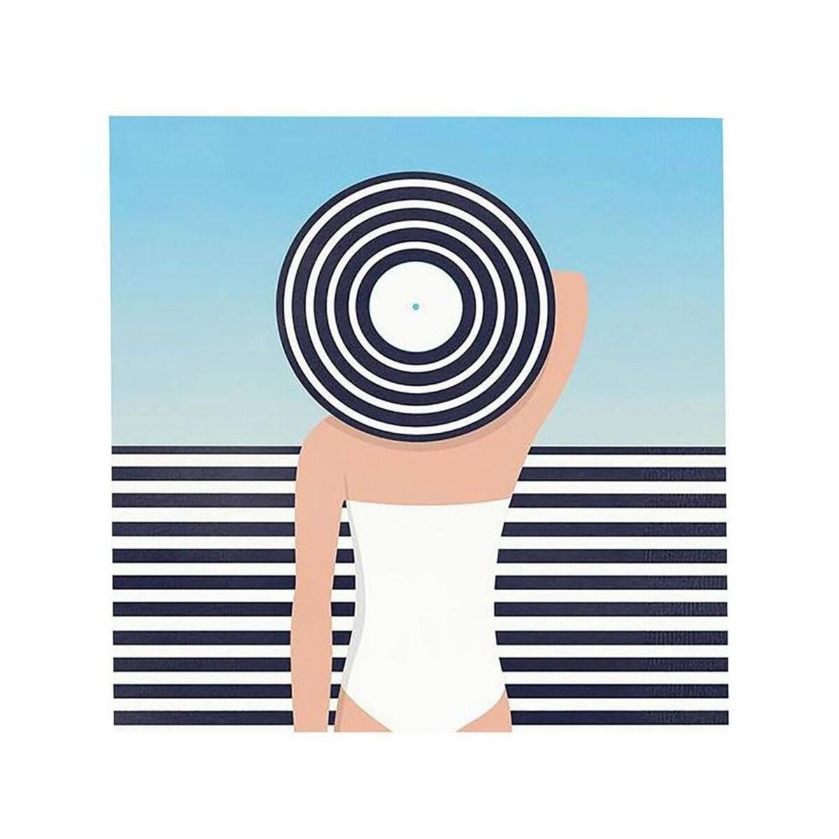 OSTARIA Ensemble de 4 tableaux sur toile imprimée 28x28 cm Baigneuse