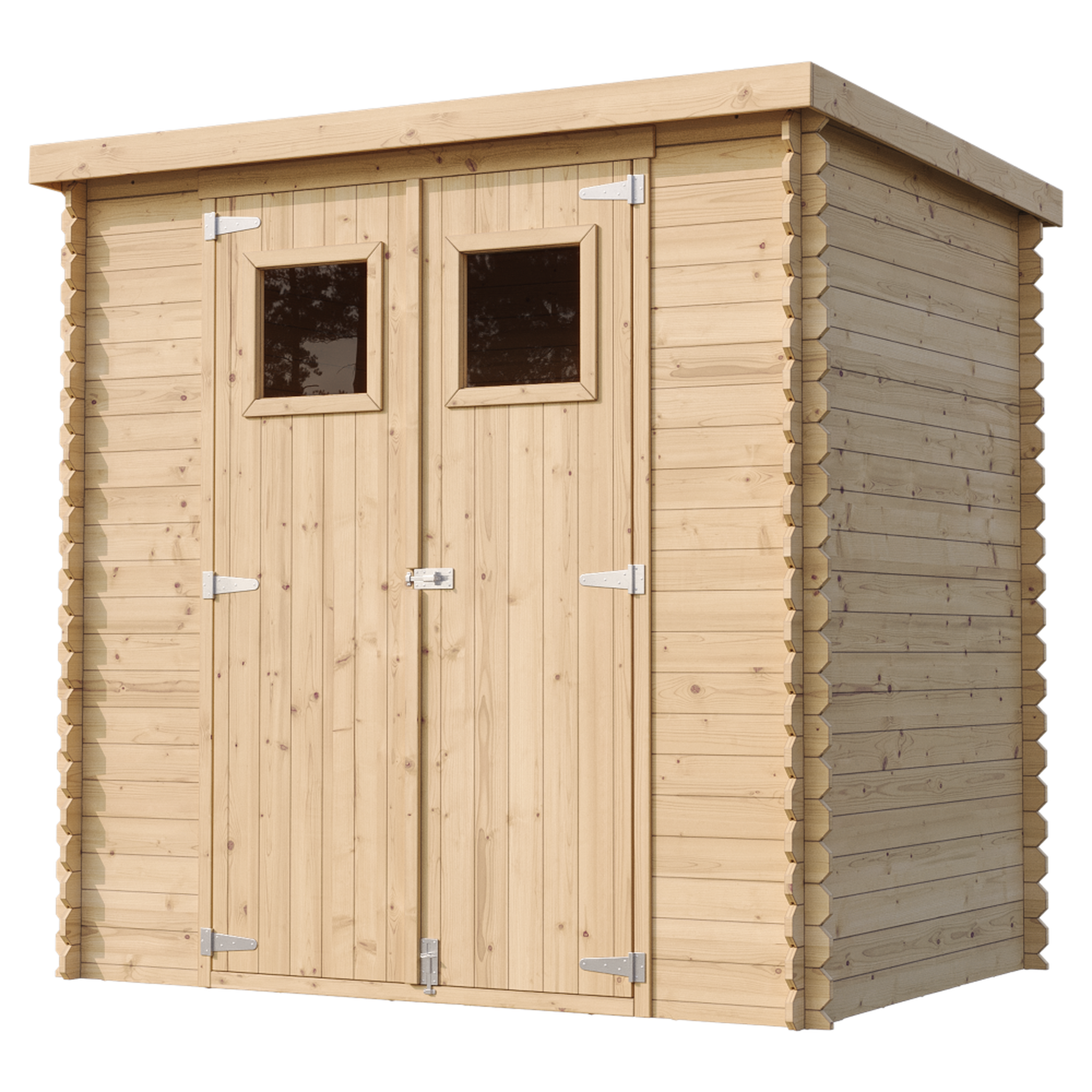 Voir la diapositive 4 : TIMBELA Abri de Jardin en Bois 2,22 m², Cabanon Jardin Exterieur à Outils et Velo avec Fenêtres M311
