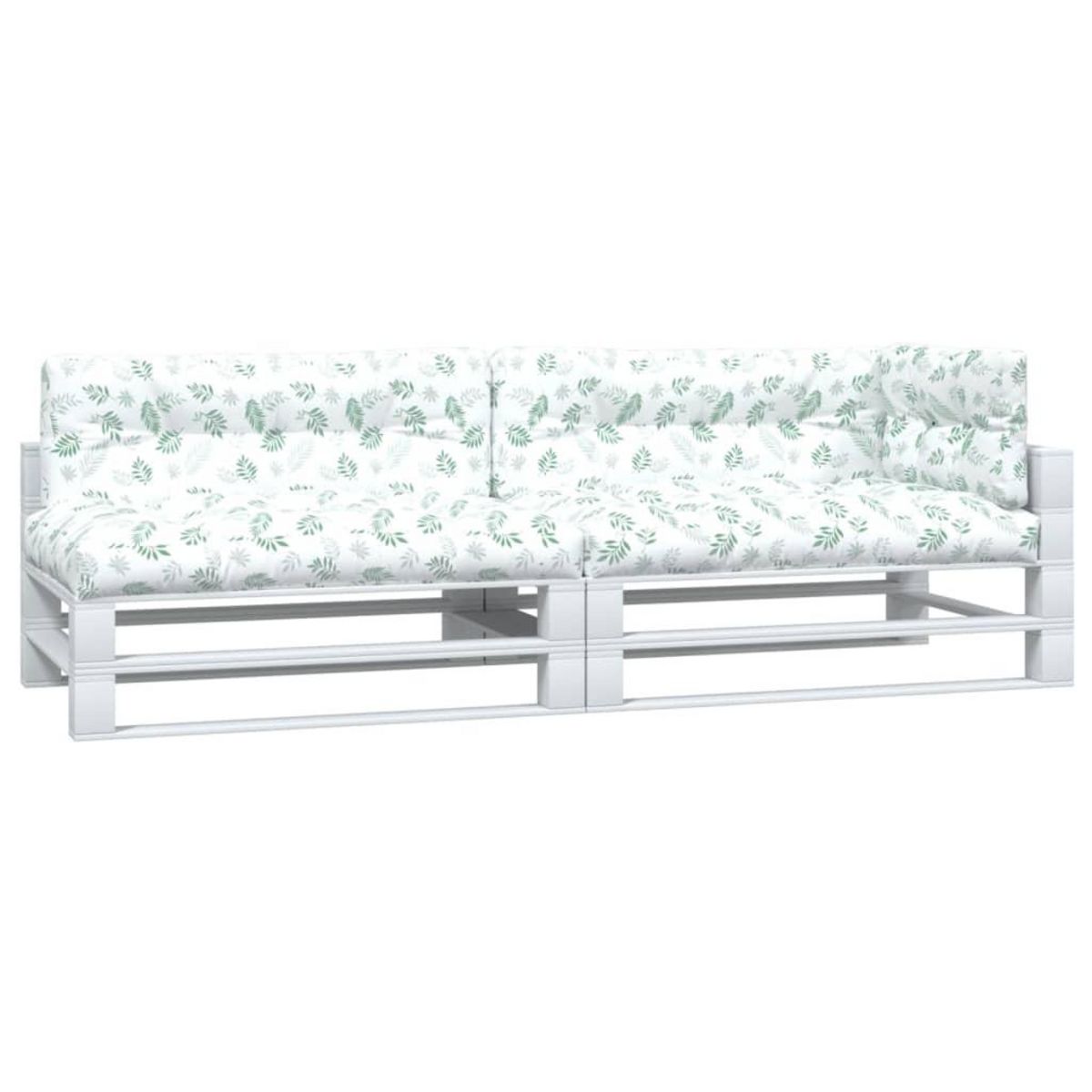 VIDAXL Coussins de palette lot de 5 motif de feuilles tissu