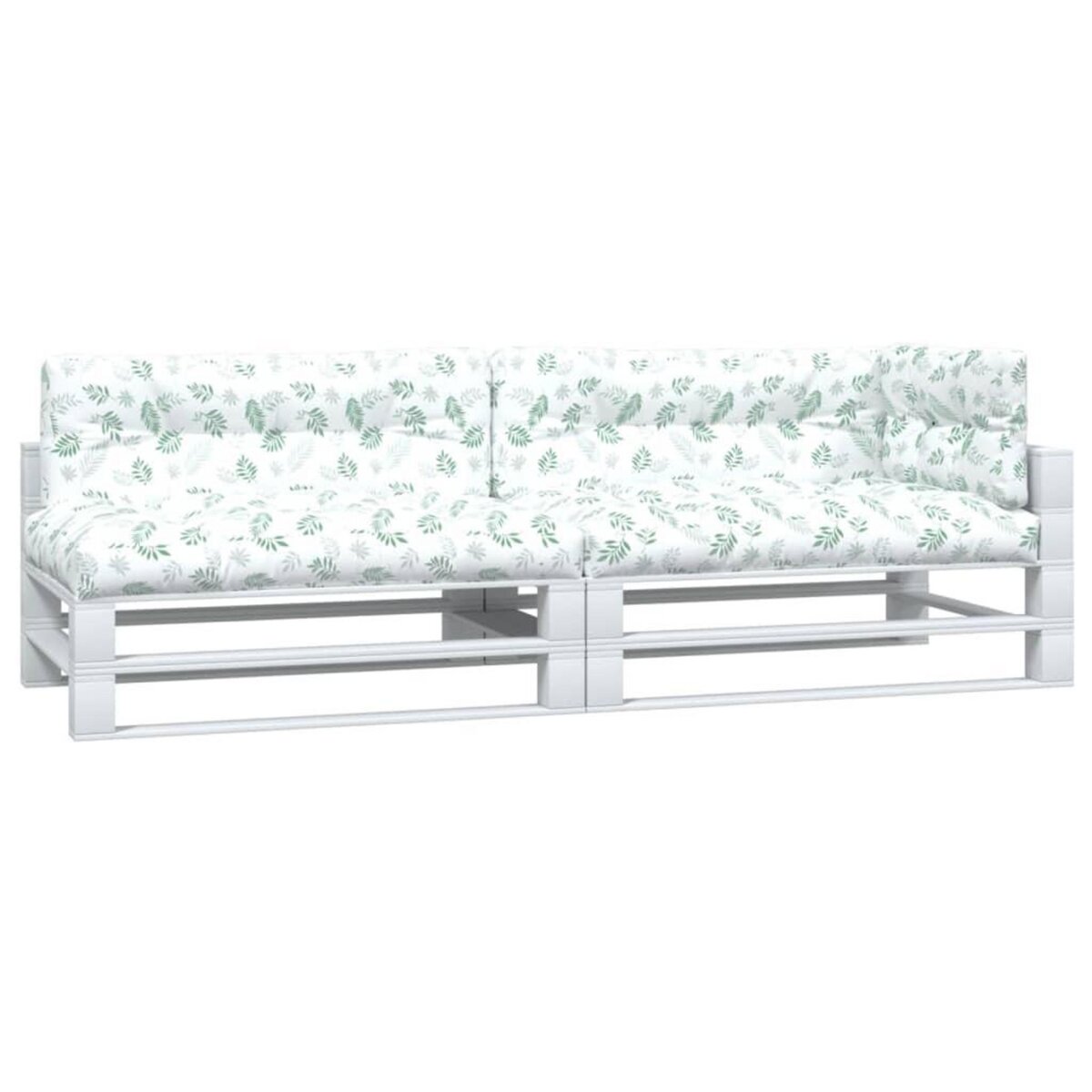 VIDAXL Coussins de palette lot de 5 motif de feuilles tissu