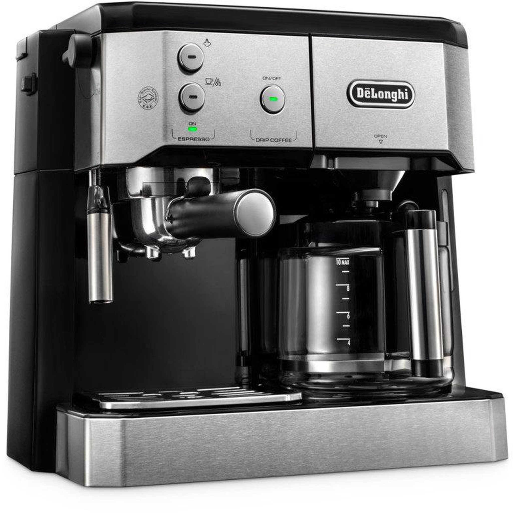 Voir la diapositive 2 : DELONGHI Combiné expresso cafetière 15bars inox/noir - bco421s