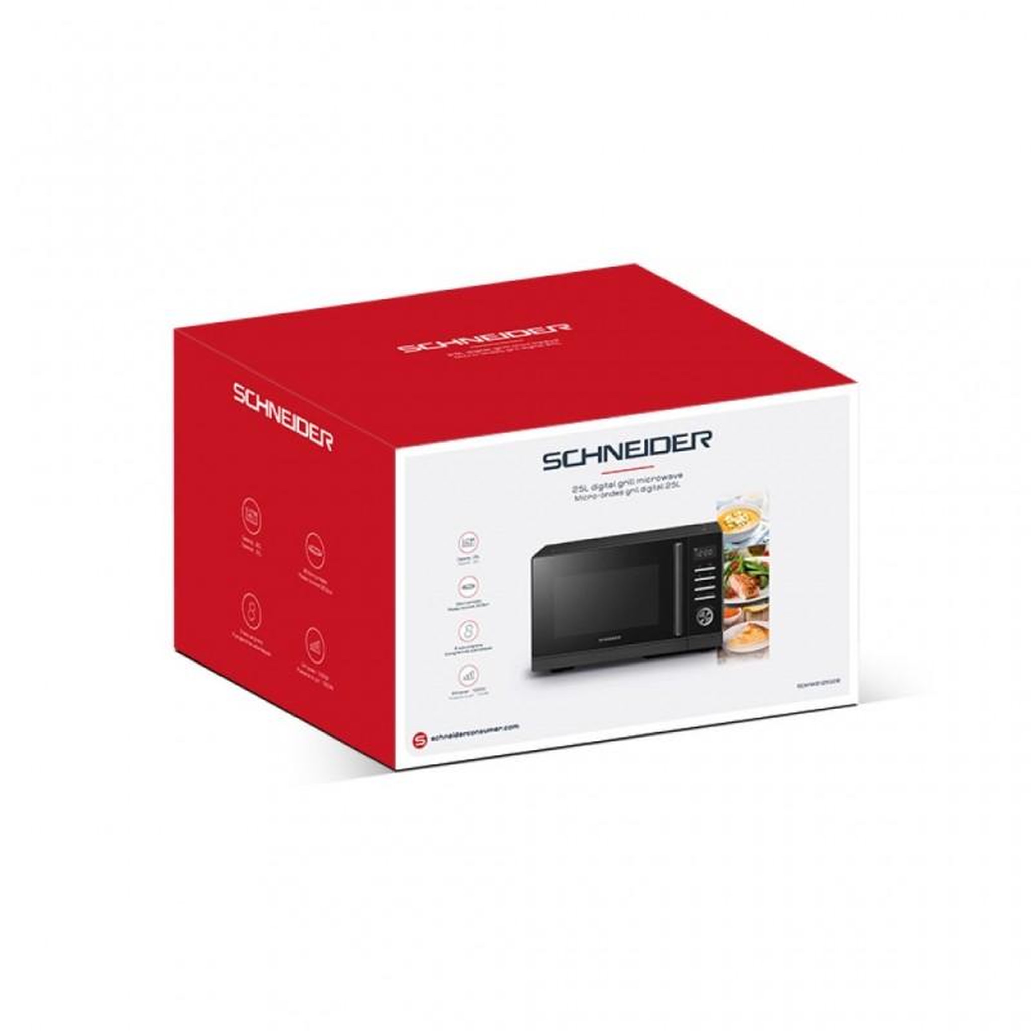 Voir la diapositive 3 : SCHNEIDER Micro-ondes Gril 25l Digital Noir Scmw2125gdb Schneider