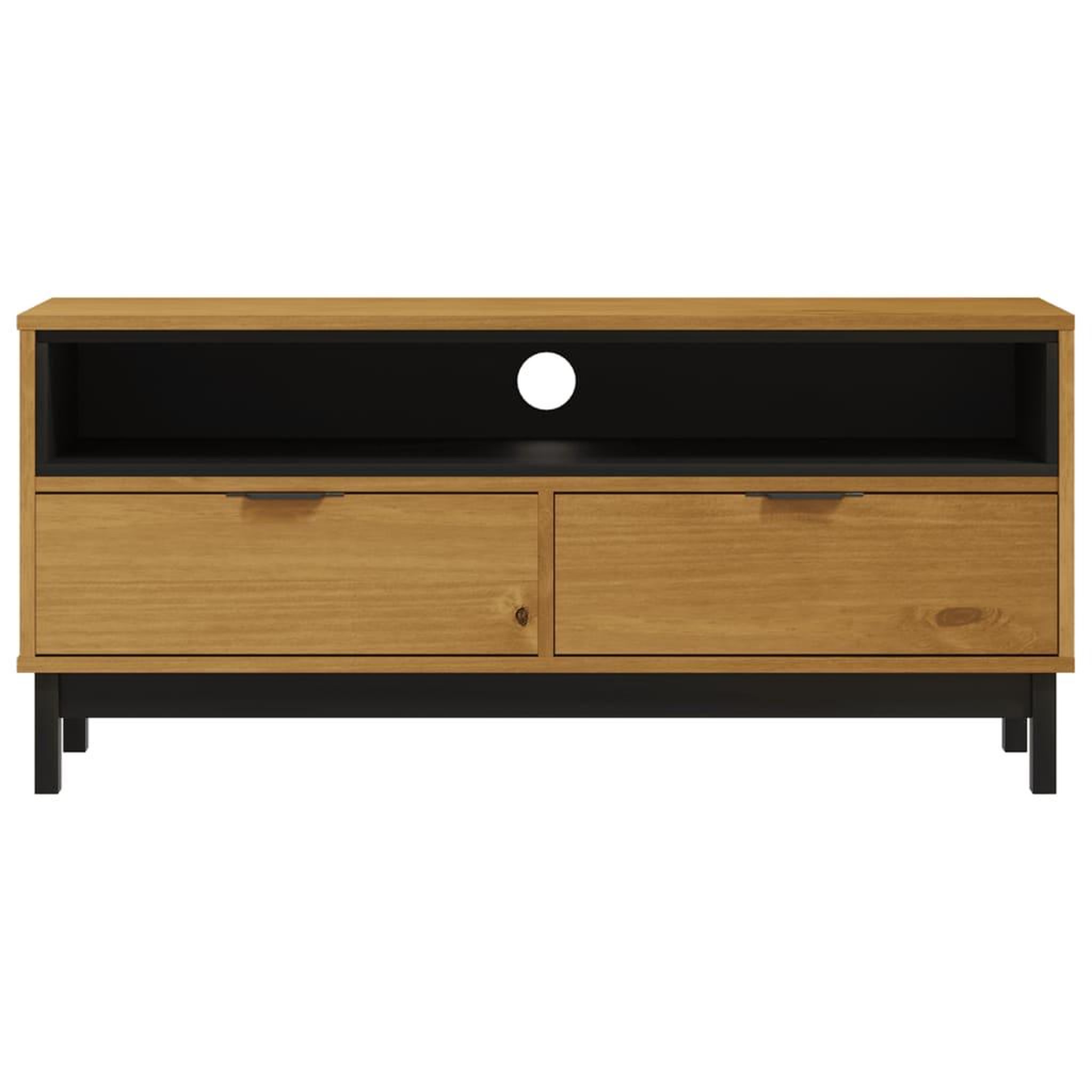 Voir la diapositive 5 : VIDAXL Meuble tv flam 110x40x50 cm bois massif de pin