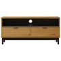 Voir la diapositive 5 : VIDAXL Meuble TV FLAM 110x40x50 cm bois massif de pin