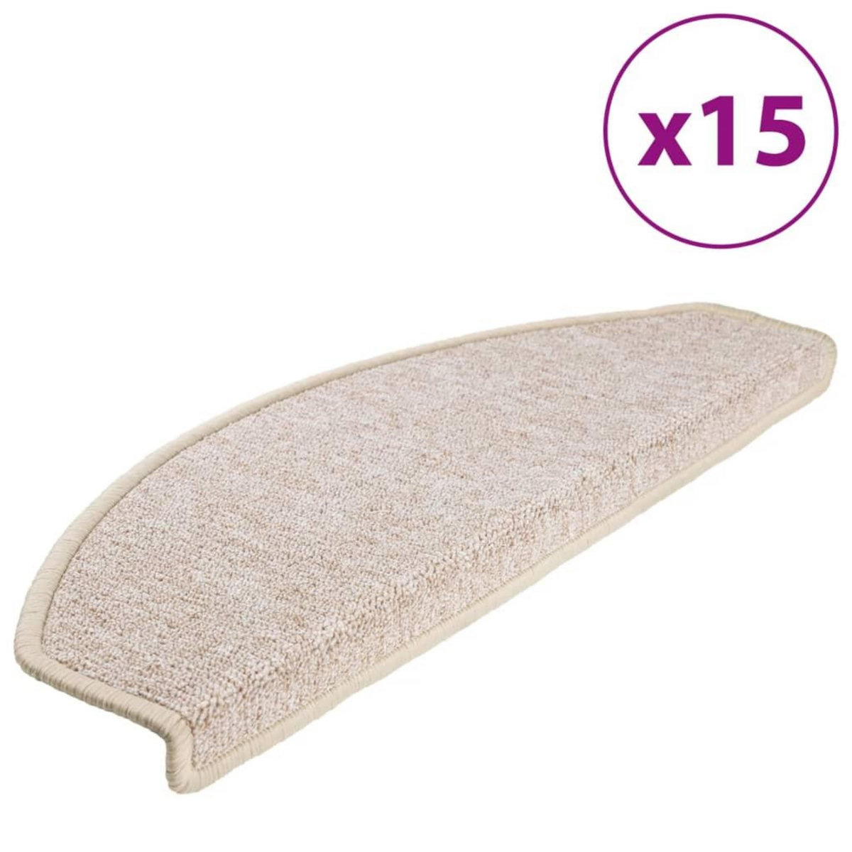 VIDAXL Tapis d'escalier 15 pcs Taupe 65 x 24 x 4 cm