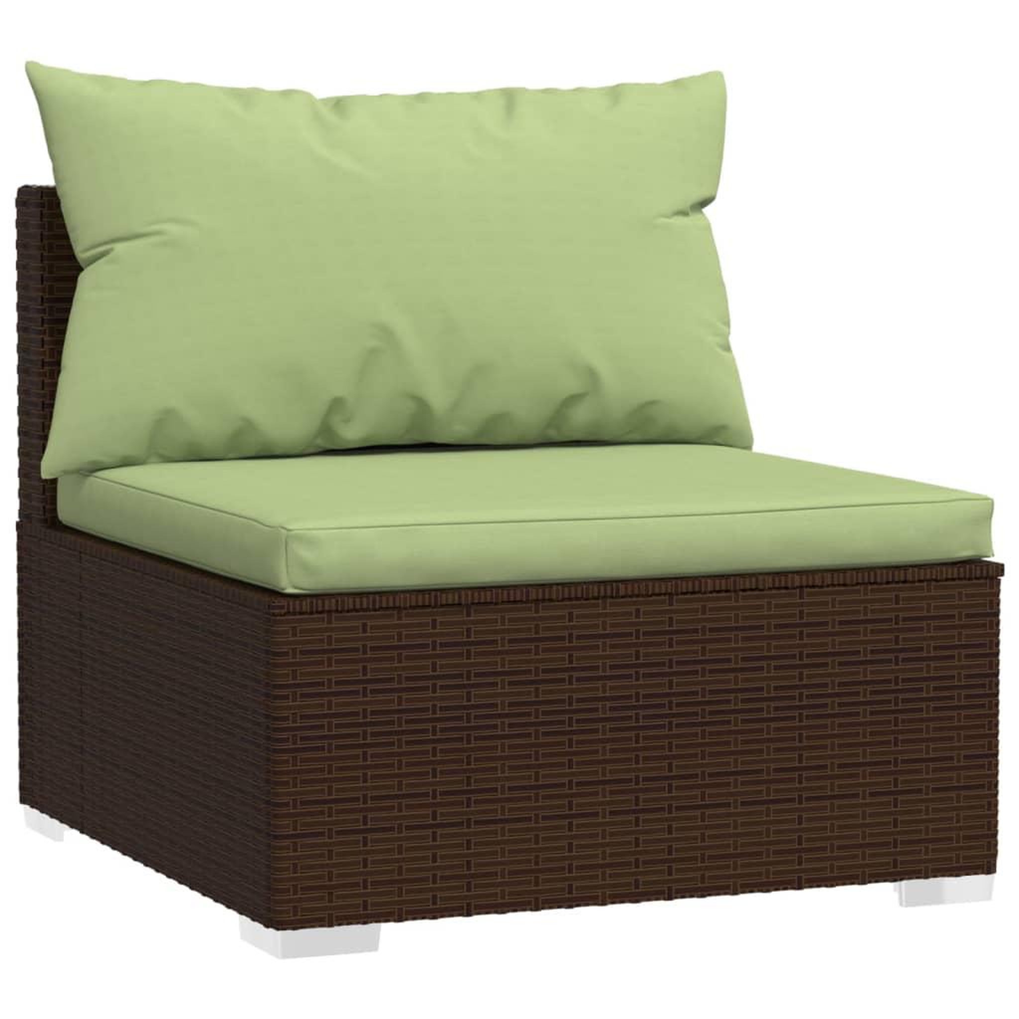 Voir la diapositive 3 : VIDAXL Salon de jardin 9 pcs avec coussins resine tressee marron