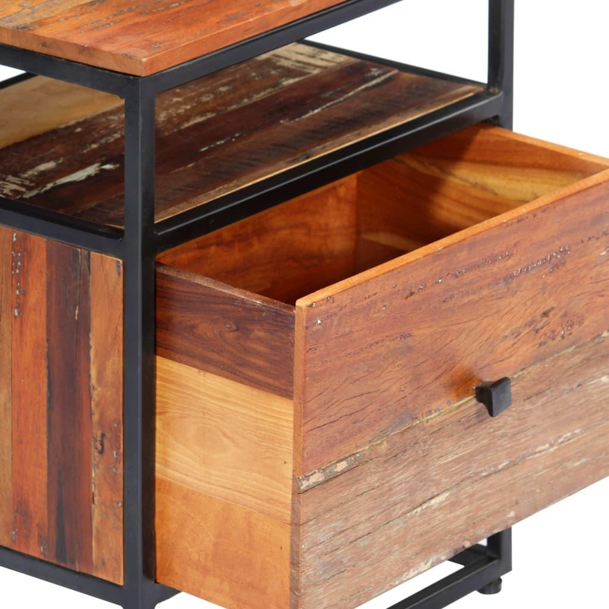 Voir la diapositive 5 : VIDAXL Table de chevet 40 x 30 x 50 cm bois de recuperation et acier