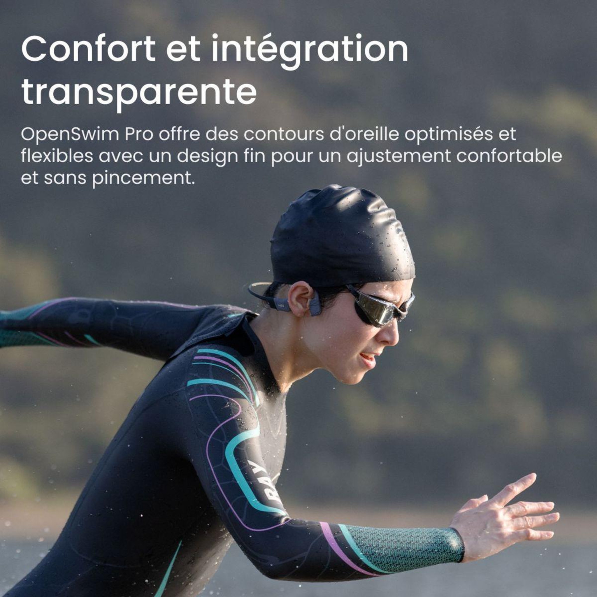 Voir la diapositive 5 : SHOKZ Casque openswim pro gris