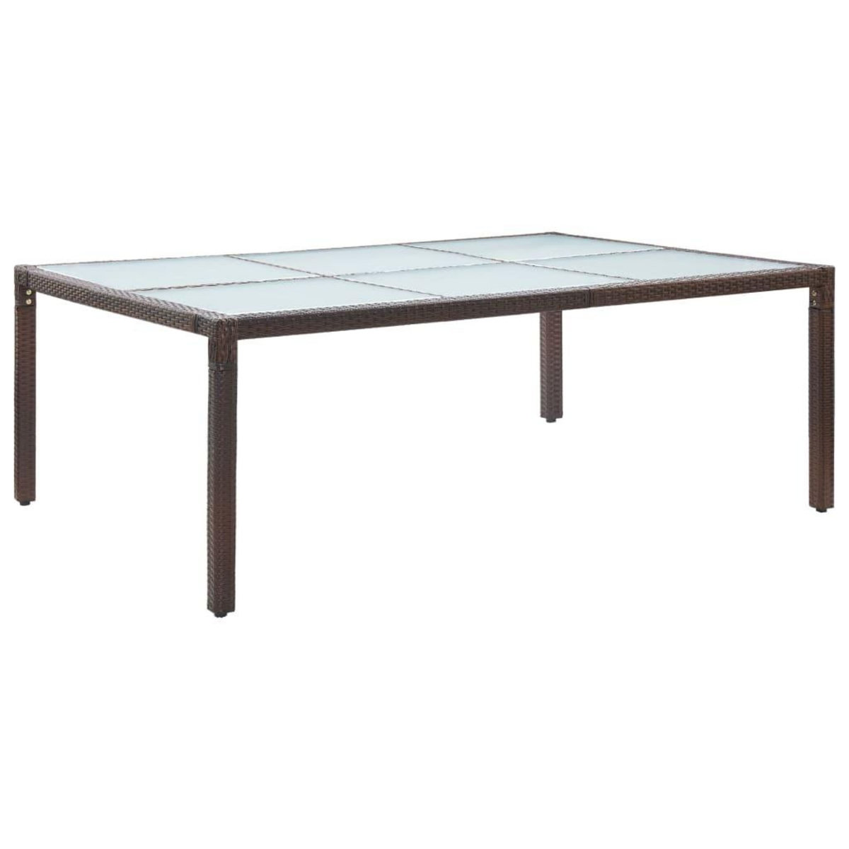 VIDAXL Table a dîner d'exterieur Marron 200x150x74 cm Resine tressee