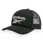 Reebok Casquette baseball en polyester avec mousse devant et filet Aero Cap. Coloris disponibles : Noir