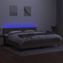 Voir la diapositive 4 : VIDAXL Sommier a lattes de lit et matelas et LED Taupe 200x200cm Tissu