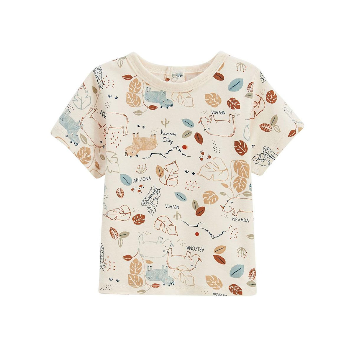 Petit Béguin Ensemble salopette bébé esprit lin et t-shirt Kansas City